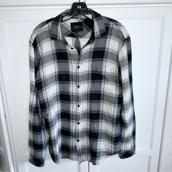 Rails Black Plaid Justin Pocket Shirt Large - Picture 2 of 12